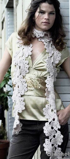 crochet scarf with flowers lace photo crochet scarf with flowers lace photo