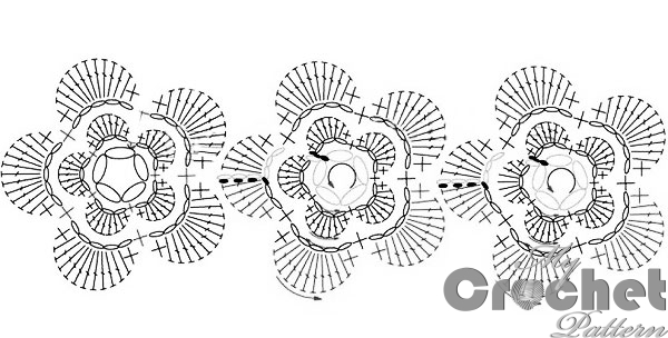crochet scarf with flowers pattern