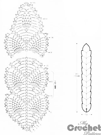crochet scarf with leaves pattern