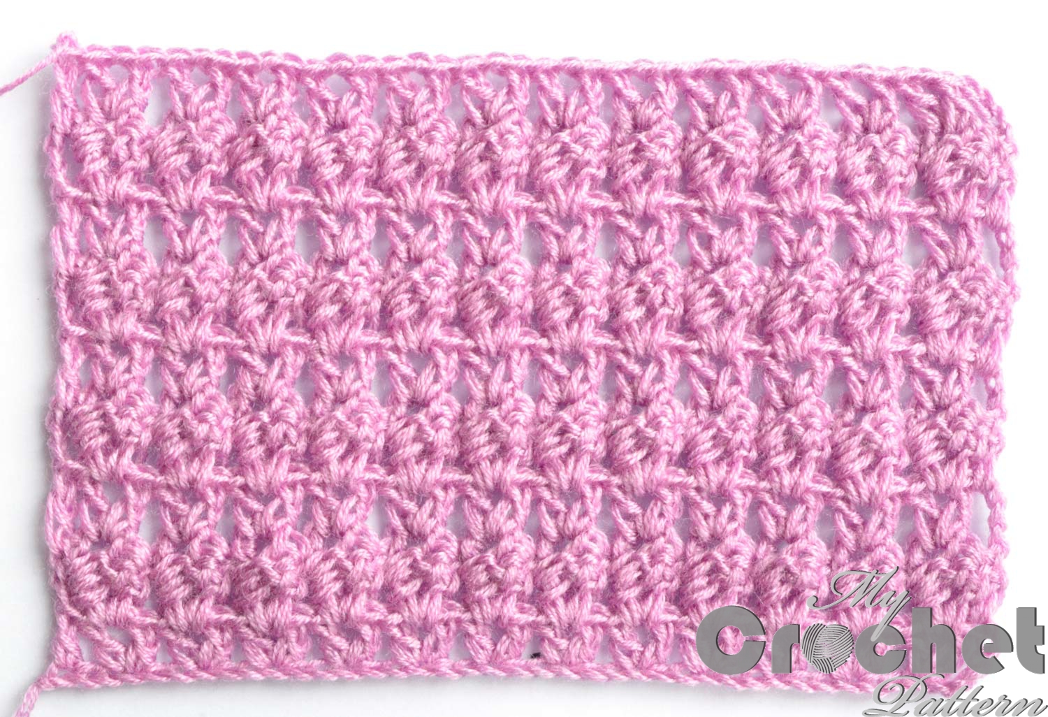 Crochet openwork pattern with cluster and shell