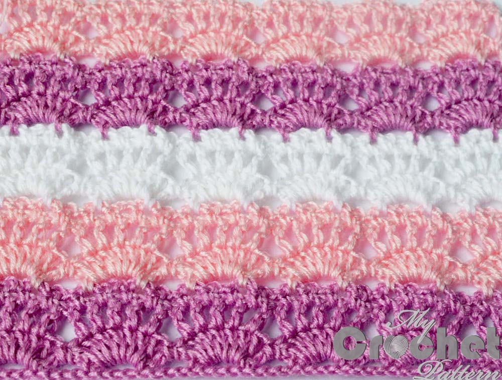 Crochet pattern Lace shell with fans