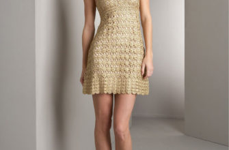 Golden crochet mini dress