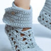 Blue lace socks pattern with buttons preview