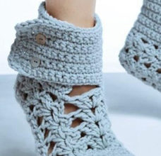 Blue lace socks pattern with buttons preview