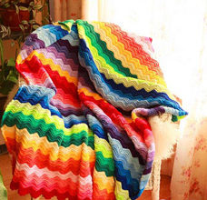 Crochet colorful blanket pattern - rainbow preview