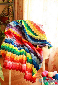 Crochet colorful blanket pattern - rainbow preview