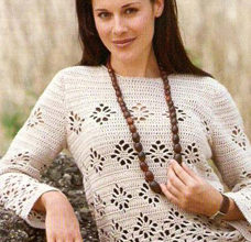 Crochet sweater with filet pattern preview