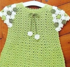 Green baby dress with floral sleeves preview