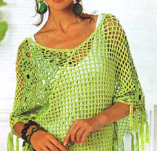 Light green crochet poncho preview