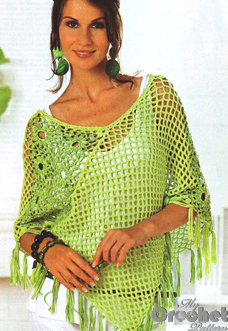 Light green crochet poncho preview