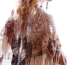 Nice crochet shawl pattern with flowers preview