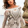White lace crochet sweater photo