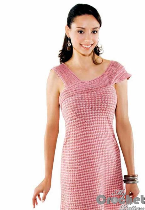 crochet pink dress photo