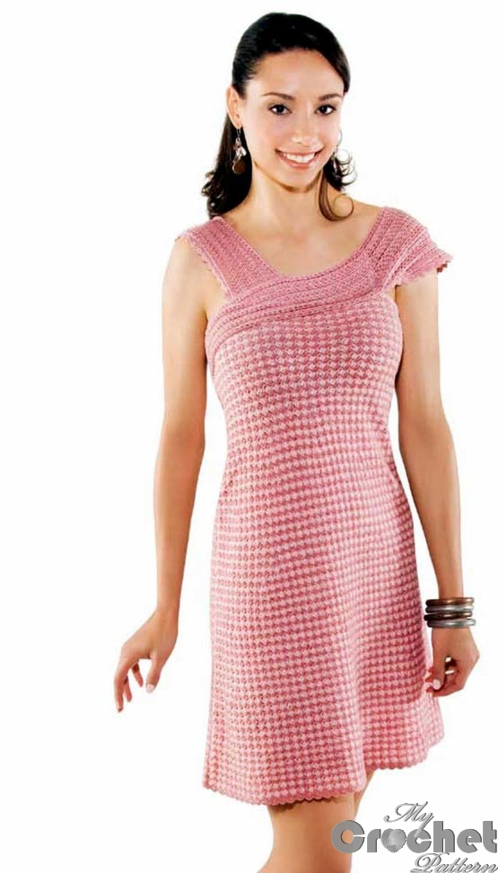 crochet pink dress photo