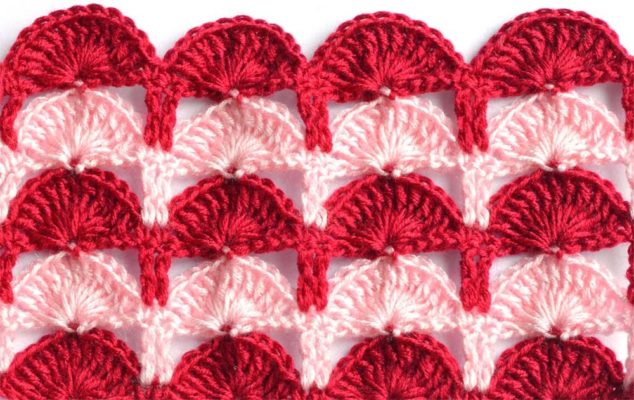 multicolor crochet shell pattern photo