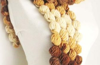 Crocheted scarf of lush popcorn photo