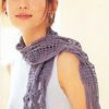 Purple crosswise crochet scarf photo
