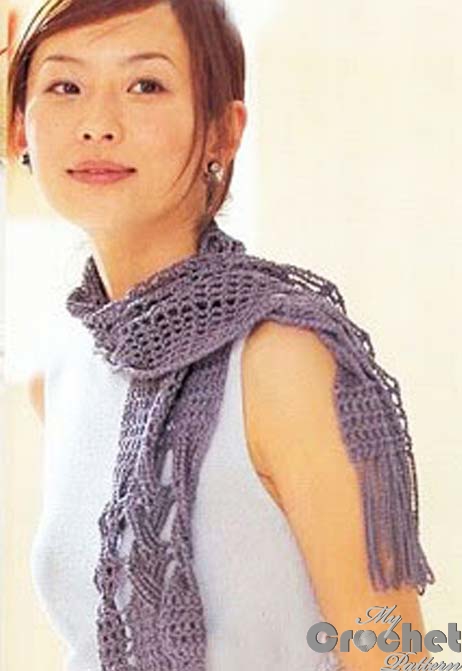 purple crosswise crochet scarf photo purple crosswise crochet scarf photo