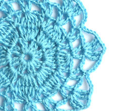 blue big flower motif