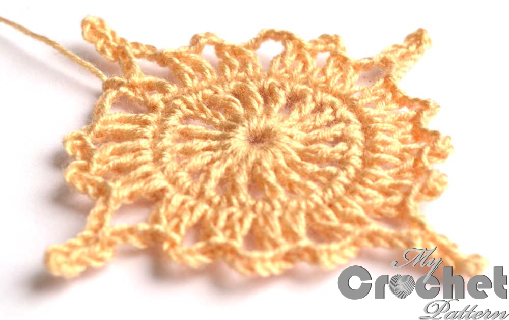 brown sunflower crochet motif photo