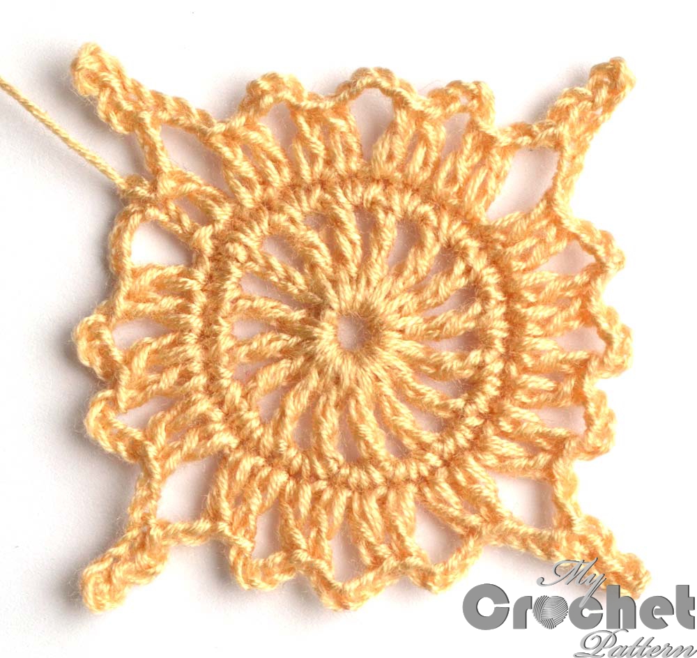 brown sunflower crochet motif big-photo