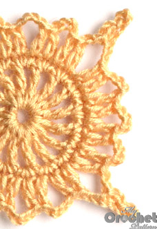 brown sunflower crochet motif pattern