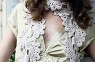 crochet lace scarf with big flowers photo