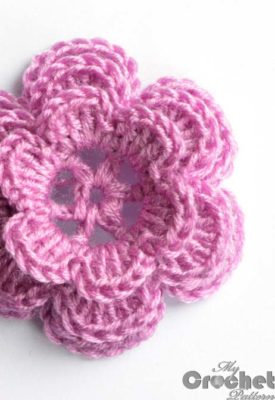crochet small pink rose photo