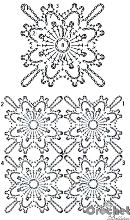 lemon square flower motif pattern
