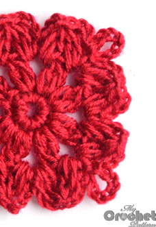 red crochet flower thic yarn red crochet flower thic yarn