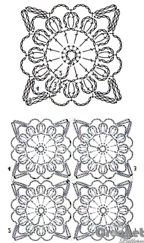 square orange flower motif pattern