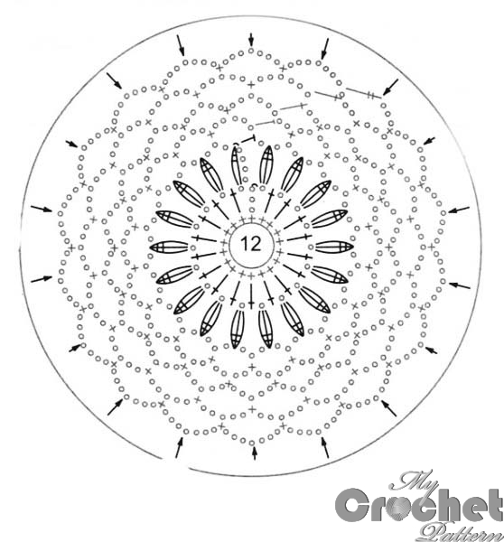 flower motif red center pattern