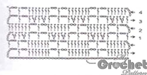 blue filet pattern little squares