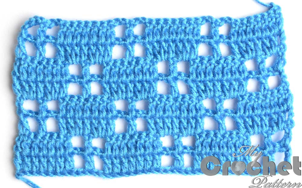 blue filet pattern little squares - big photo