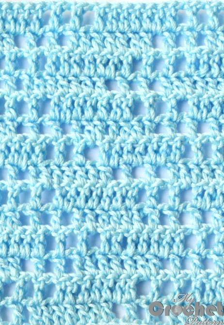 light blue filet crochet pattern