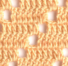light brown filet pattern with squares
