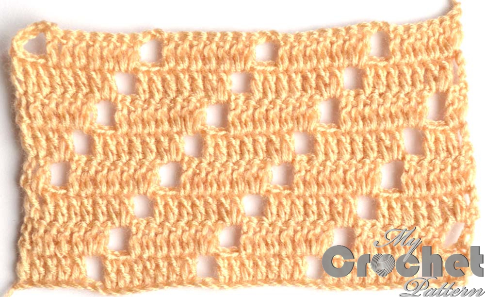 light brown filet pattern with squares - big photo light brown filet pattern with squares - big photo