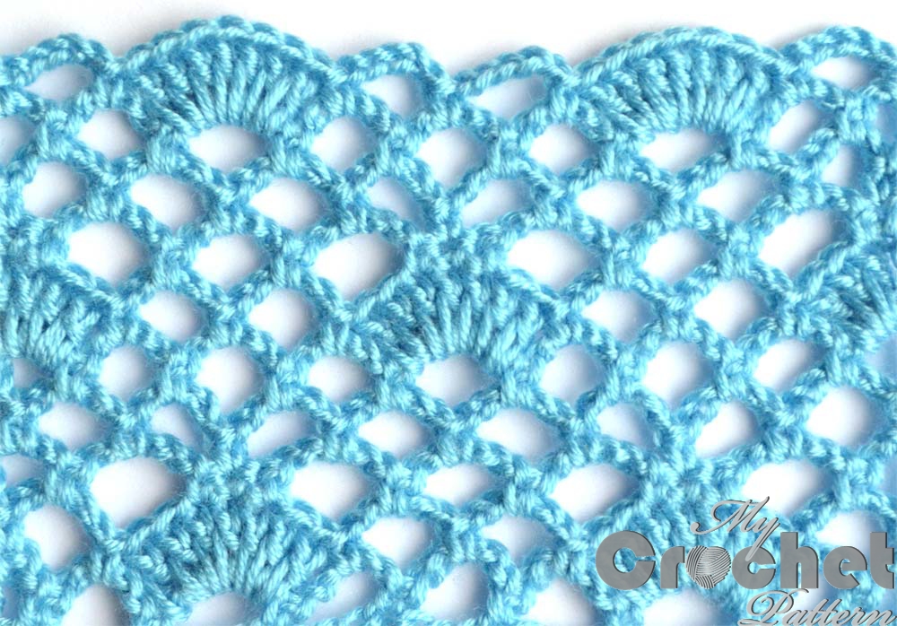 light lace pattern with shells - big photo