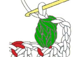 3 dc cluster in 1 chain stitch - step 10