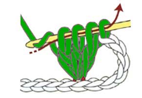3 dc cluster in 1 chain stitch - step 4