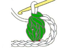 3 dc cluster in 1 chain stitch - step 5