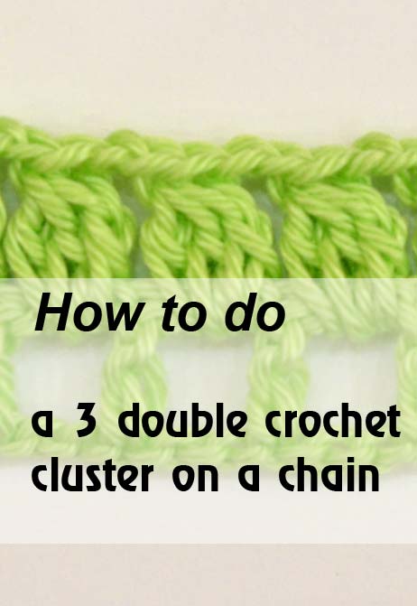 3 double crochet cluster on a chain - preview 3 double crochet cluster on a chain - preview