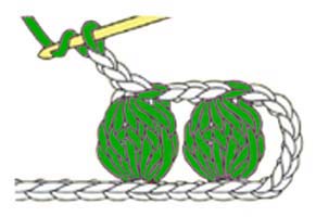 5 dc cluster in 1 chain stitch - step 4