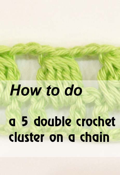 5 double crochet cluster on a chain - preview 5 double crochet cluster on a chain - preview