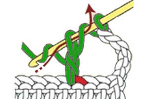 5 trc cluster in 1 chain stitch - step 2