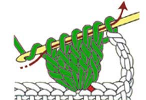 5 trc cluster in 1 chain stitch - step 3