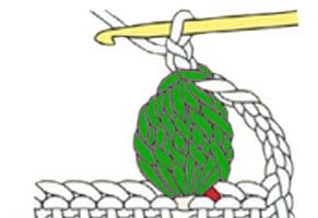 5 trc cluster in 1 chain stitch - step 4