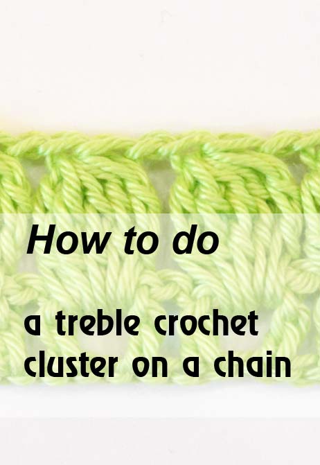5 treble crochet cluster on a chain - preview 5 treble crochet cluster on a chain - preview