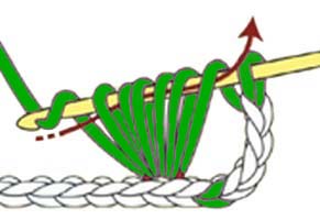 arranged puff in one stitch - step 1 arranged puff in one stitch - step 1