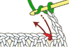 arranged puff on a chain - step 1 arranged puff on a chain - step 1
